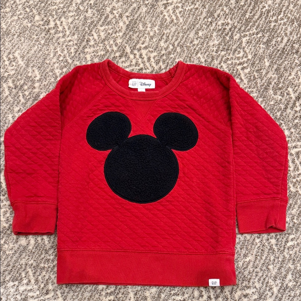 Disney Red Quilted Mickey Sweatshirt for Kids, size 5